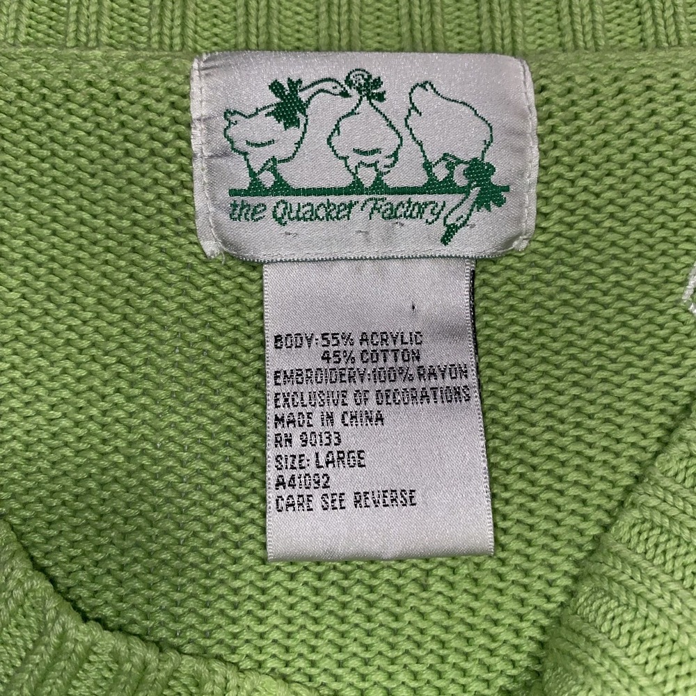 Vintage 90s Quacker Factory Large embroidered/beaded Flowered Sweater - Picture 3 of 5